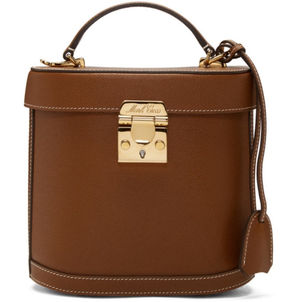 Mark Cross Brown Saffiano Benchley Bag Silver Hardware